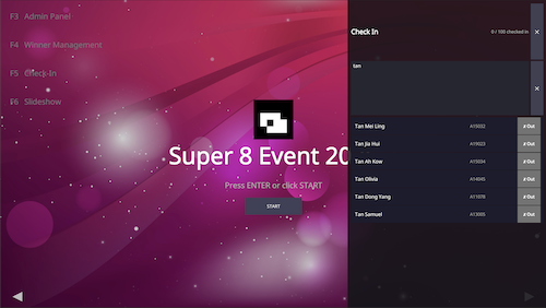 Guest check-in panel